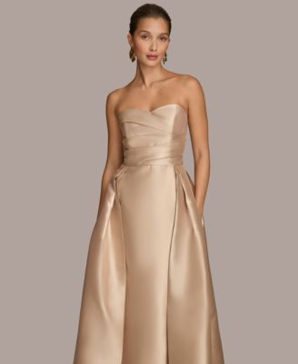 Women's Sweetheart-Neck Pleated Gown