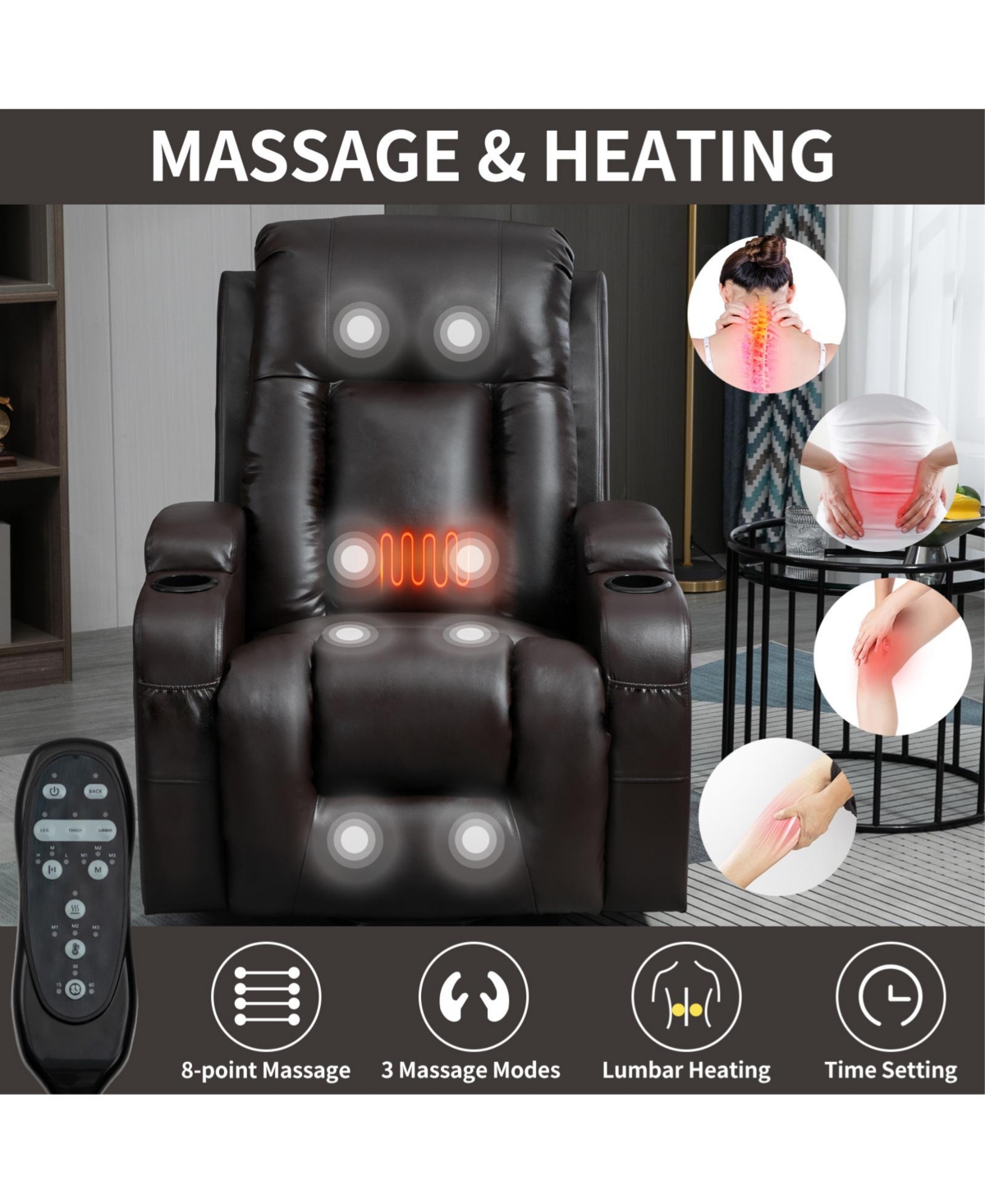 Streamdale Furniture Infinite Position Up to 350 Lbs Power Lift Recliner Chair for Elderly, Heavy Duty Motion Mechanism with 8-Point Vibration Massage