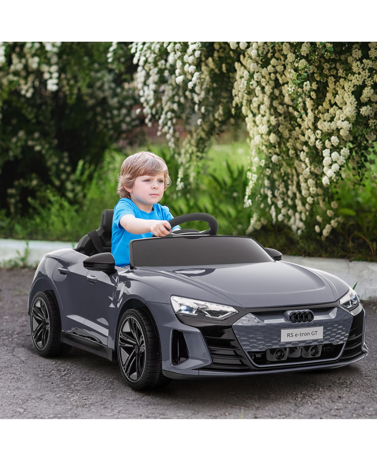 Детская игрушка Streamdale Furniture RS E-tron GT Licensed Audi 12V Electric Remote Control Ride-On Car, 55 lbs Capacity, 3–5 лет, цвет: Серый — фото 8