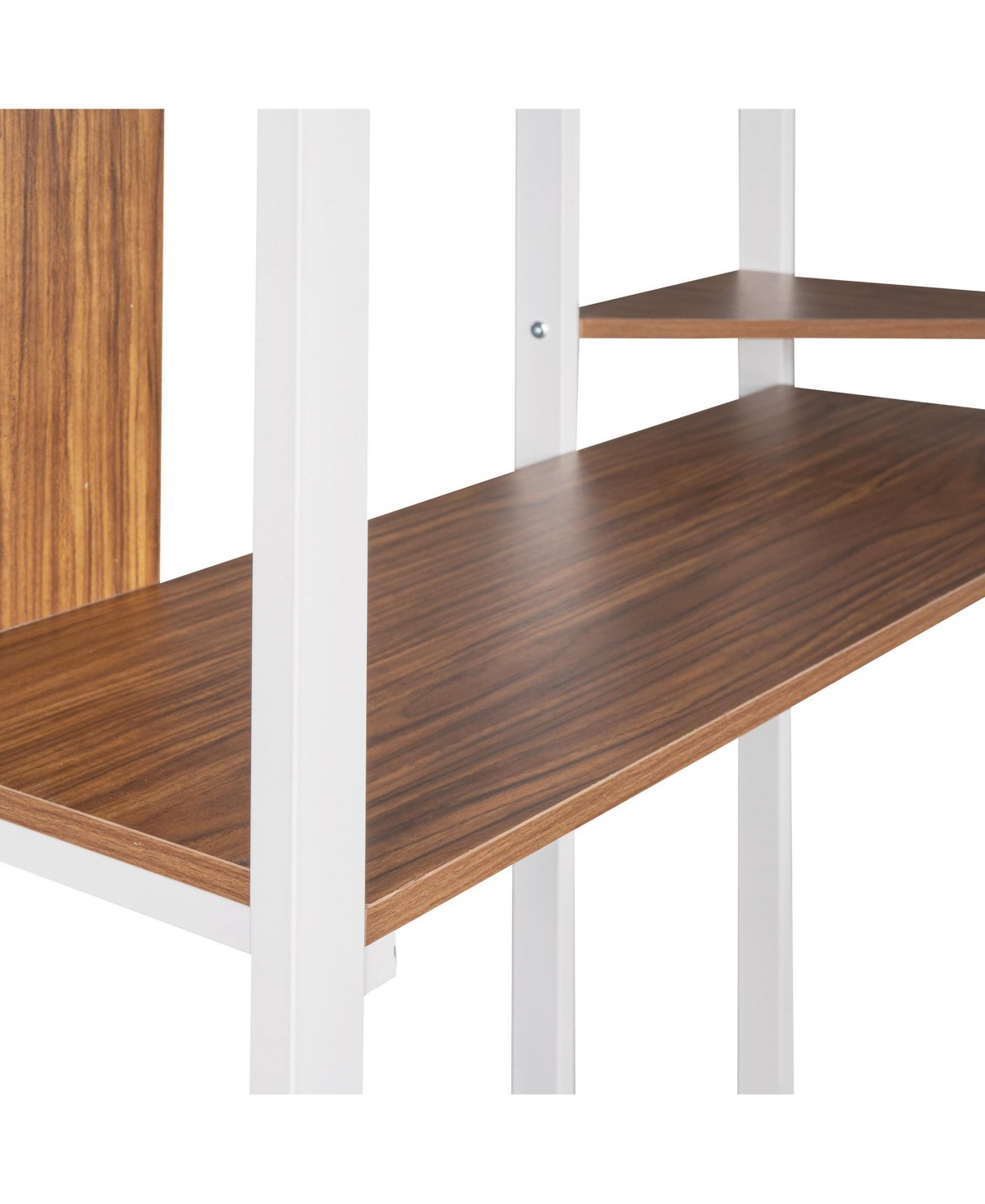 Slickblue Twin Metal Loft Bed with 2 Shelves and Desk - Space-Saving Solution for Bedrooms