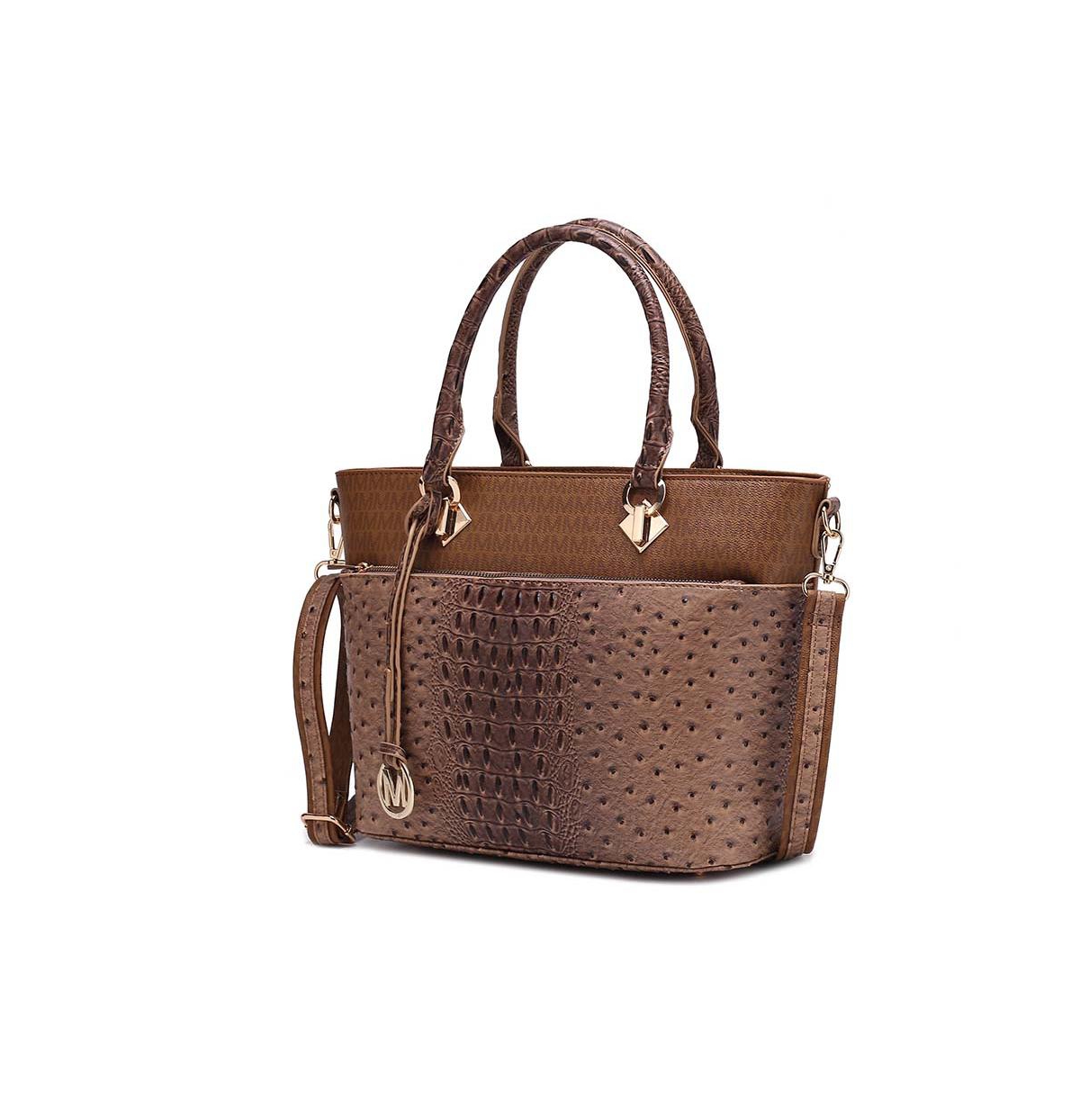 Mkf Collection Grace Signature and Crocodile Embossed Tote Bag by Mia K