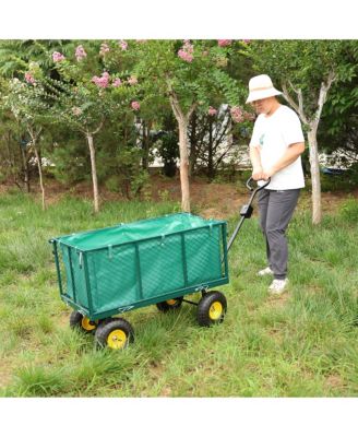 Streamdale Flower Cart with Green Cloth Bag for Easy Firewood Transport