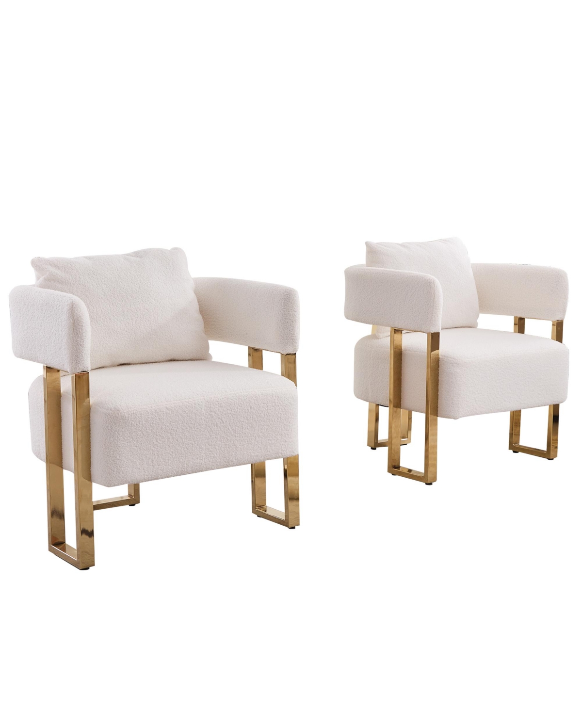 Streamdale Furniture Cozy Teddy Fleece Sofa: Comfort and Style for Every Space - White+gold