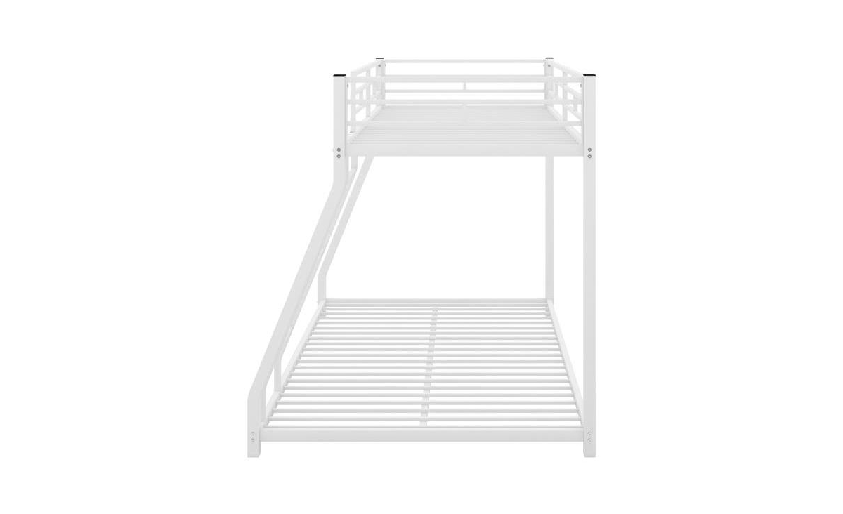 Slickblue Twin Over Full Metal Floor Bunk Bed Sturdy Design for Kids and Teens