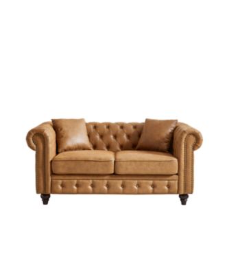  Contemporary Chesterfield Sectional Sofa with Buttons and Nails