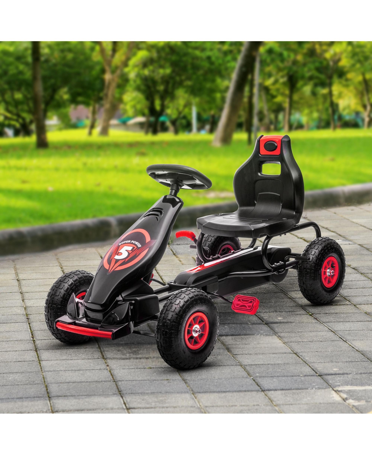 Streamdale Furniture Kids Pedal Go Kart Ride-on Toy with Ergonomic Comfort, Pedal Car with Tough, Wear-Resistant Tread, Go Cart Kids Car for Boys & Gi
