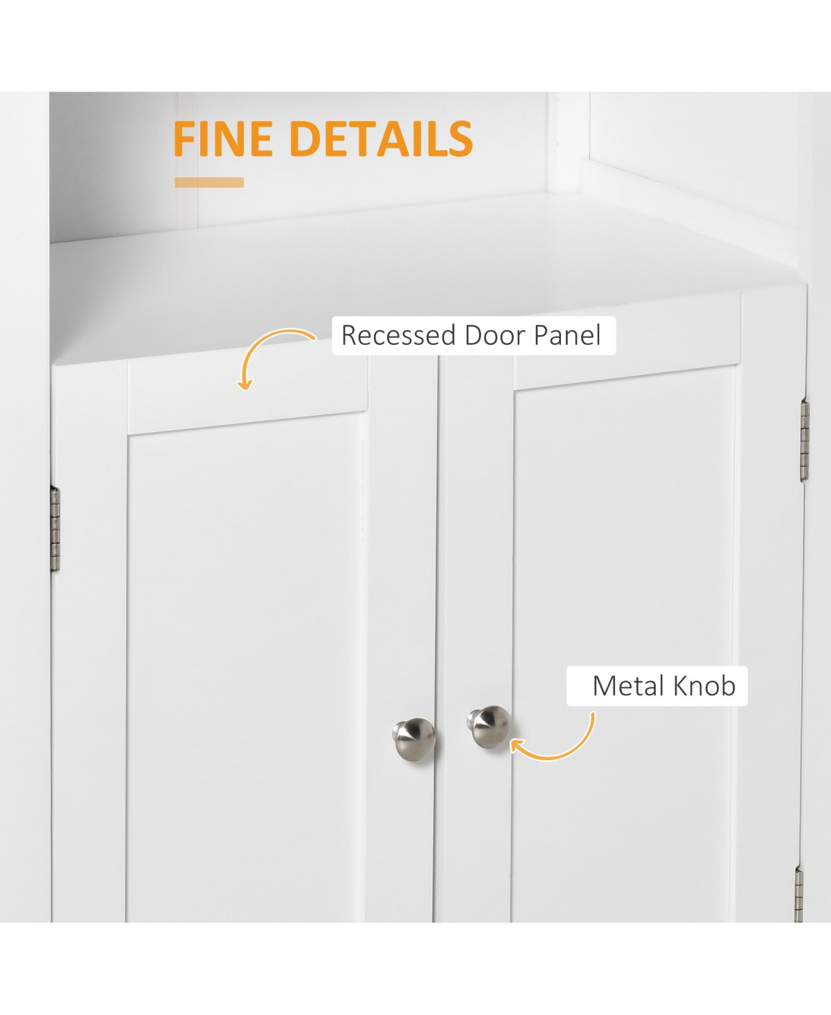 Streamdale Furniture Bathroom Floor Cabinet, Freestanding Bathroom Cabinet with 2 Open Shelves, Double Doors and Adjustable Shelves, Wooden Storage Ca