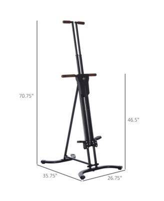 Vertical Climber, High-Intensity Cardio & Muscle Toning Exercise for Home Gym, Folding Steel, Adjustable Height, Display Monitor, 220 lbs. Weight Capacity, Black