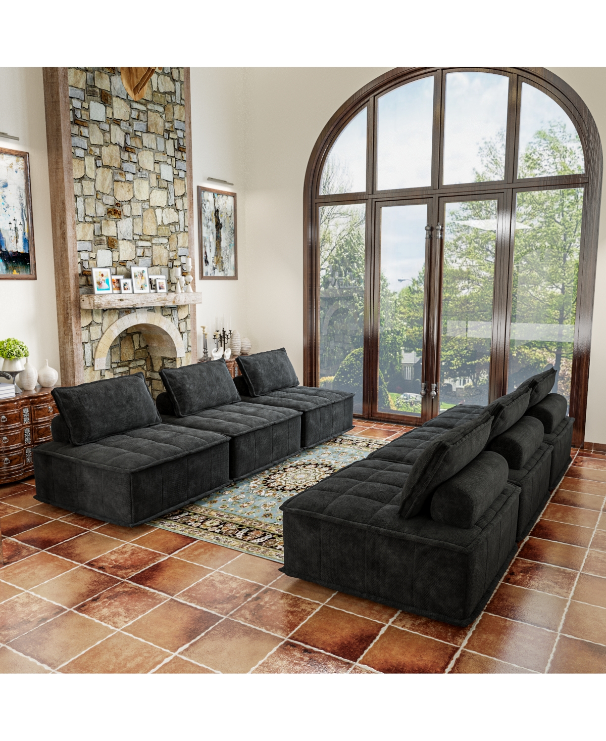 Streamdale Furniture 6-Piece Modular Sectional Couch, Oversized Sofa with Flexible Configuration, Ideal for Spacious Living Rooms, Entertainment Zones