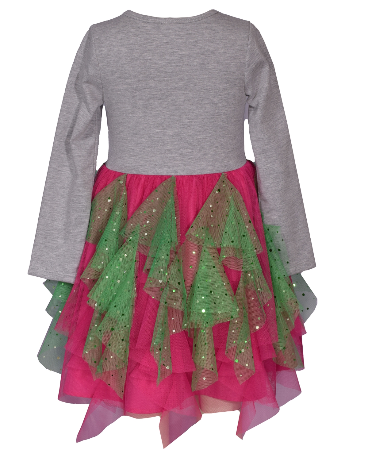 Bonnie Jean Little Girlscolor Sequin Christmas Tree Motif Dress