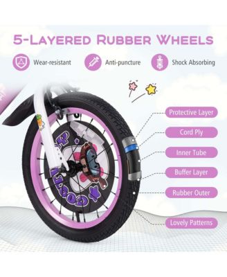 16" Kid s Bike for 4-7 with Height-Adjustable Handlebar & Saddle Handbrake