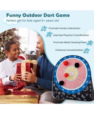 Large Dart Board for Kids with 4 Kick Balls, Carrying Bag Giant Outdoor Kick
