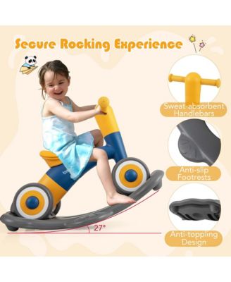 3 in 1 Rocking Horse with Detachable Balance Board and Height Adjustable Seat