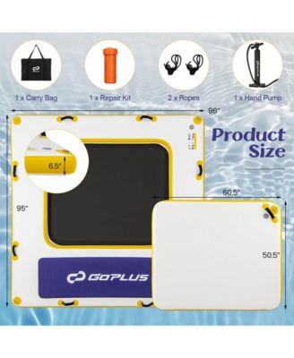 8 ft x 8 ft Inflatable Floating Dock with Mesh Swim Lounge Removable Insert