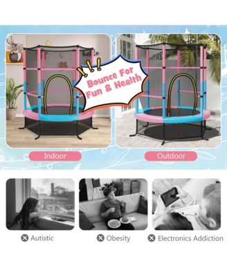 55" Kids Trampoline Bouncing Jumping Mat Recreational Trampoline