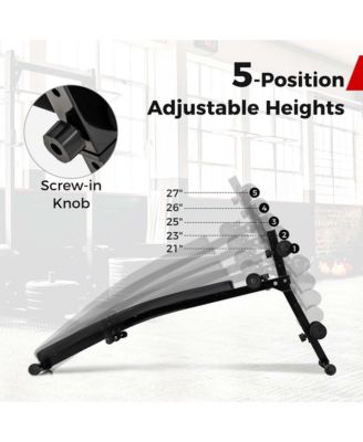 Adjustable Decline Sit Up Bench for Exercise with High Density Foam Cushioned Seat