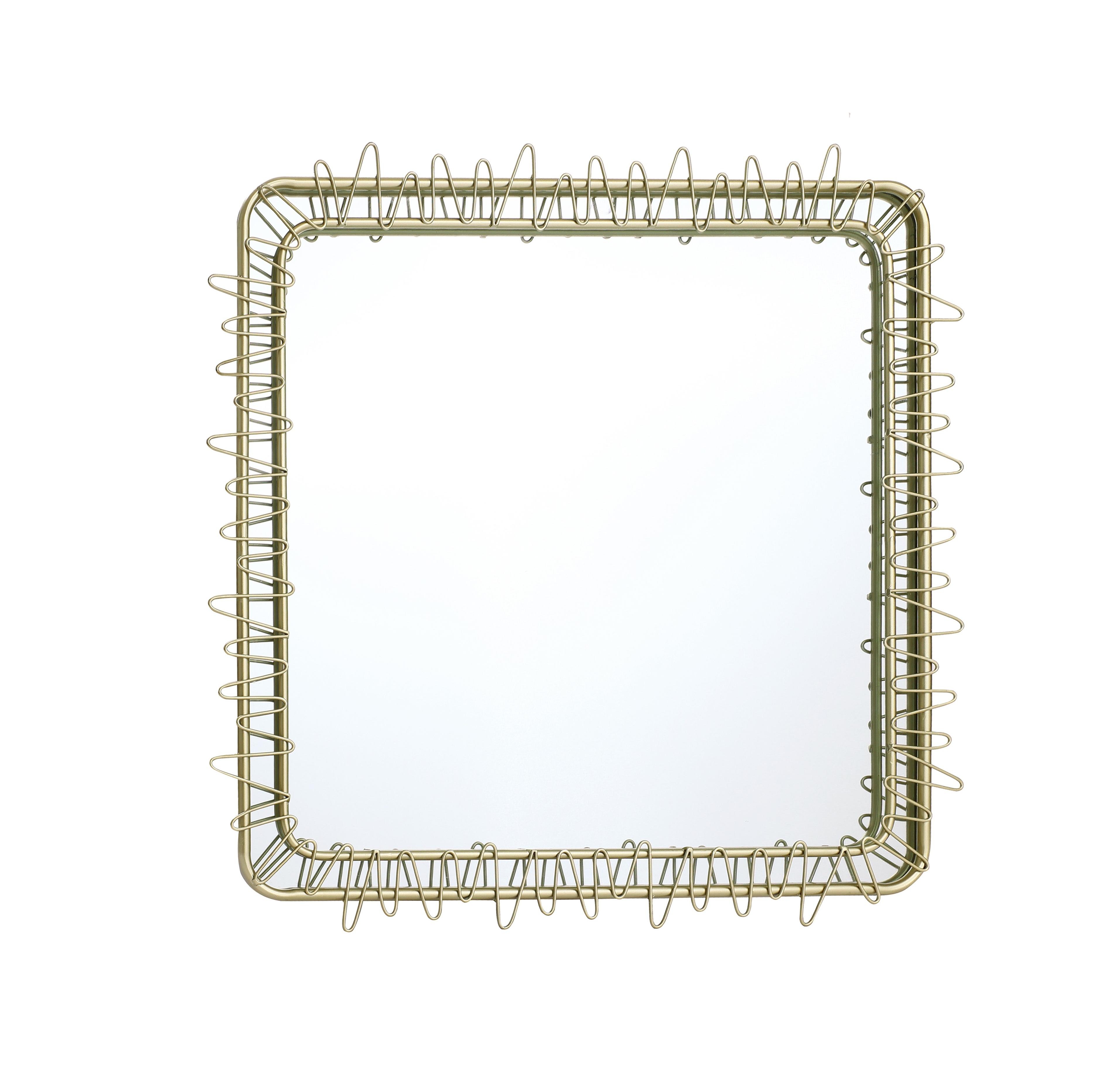 LuxenHome Gold Metal Frame 30.2-In Square Accent Wall Mirror