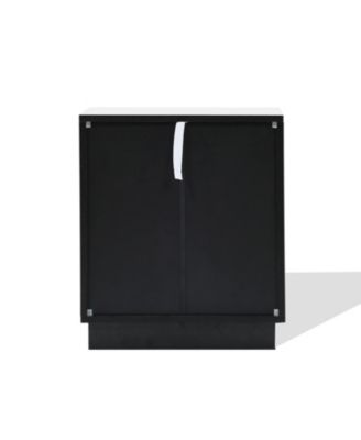 2-Drawer Manufactured Wood Mid-Century Modern Boho Side Table with Storage