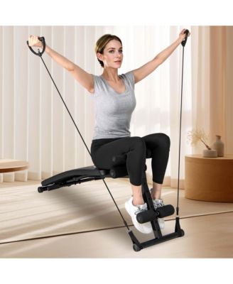 Adjustable Decline Sit-Up Bench for Home Gym with Speed Ball and Resistance Bands
