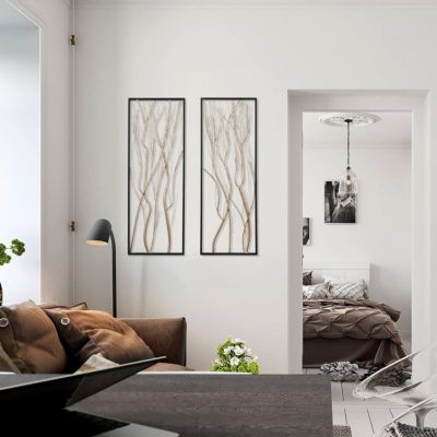 Gold Metal Branch Wall Decor, Set of 2