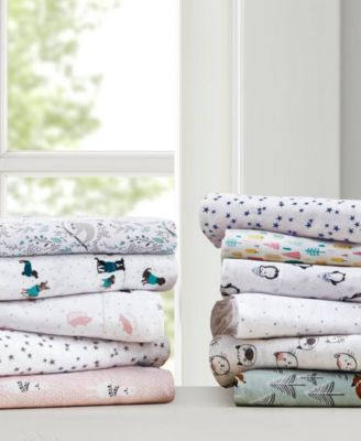 Novelty Printed Flannel 3-Pc. Sheet Set, Twin XL