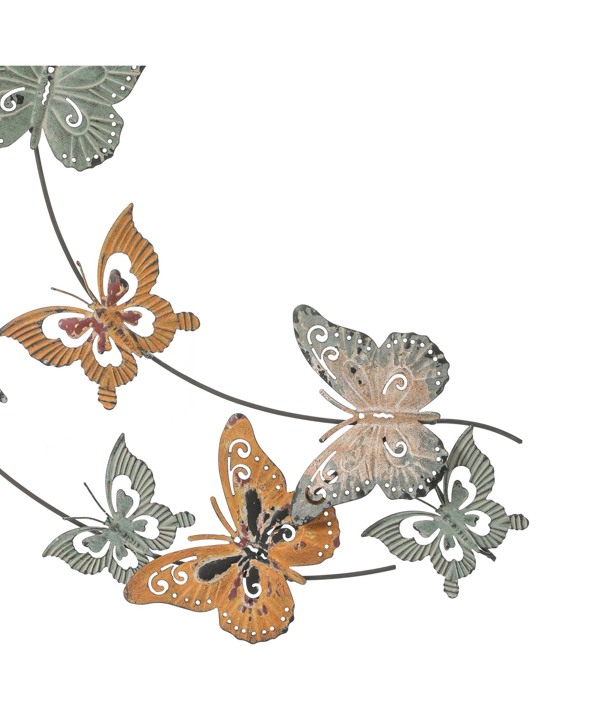 LuxenHome Metal Butterflies Moon Indoor/Outdoor Wall Decor