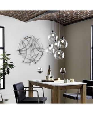 Silver and Gray Abstract Round Metal Wall Decor