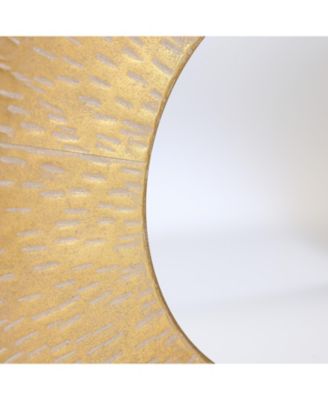 3-Piece Gold Metal Round Wall Mirror Set