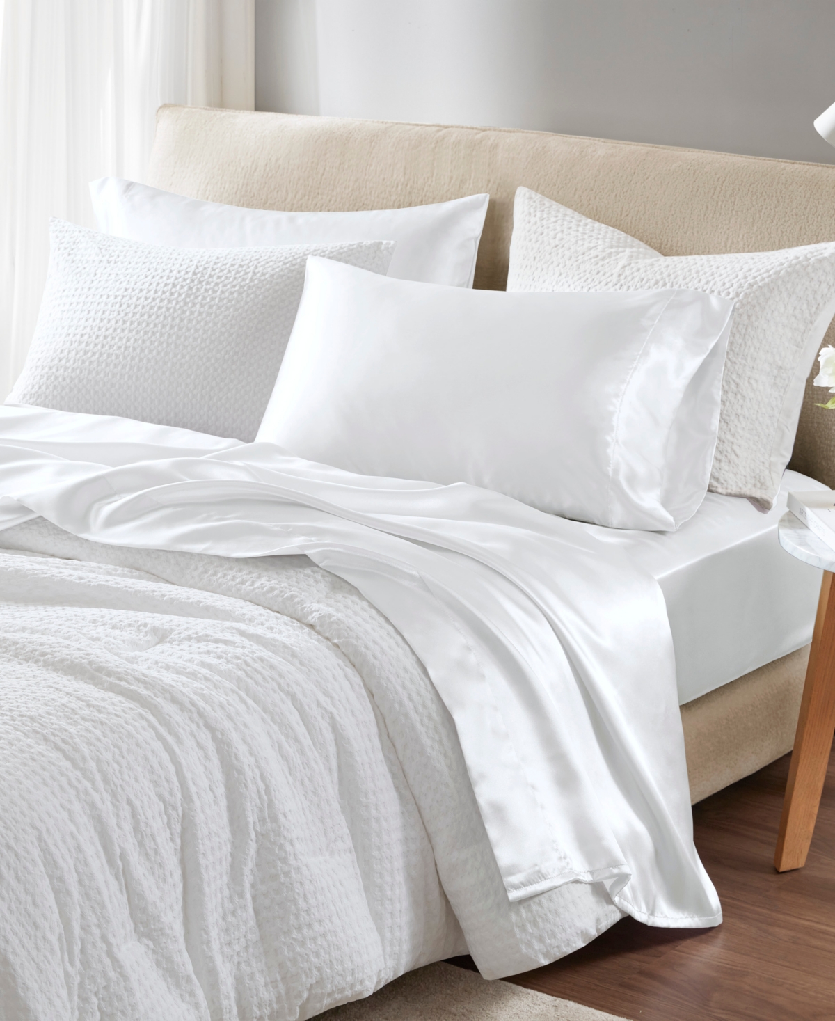 Madison Park Essentials Satin 4-pc. Sheet Set, Twin In White