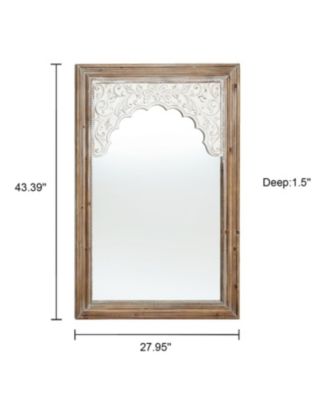 Wood Framed Rectangular Accent Wall Mirror