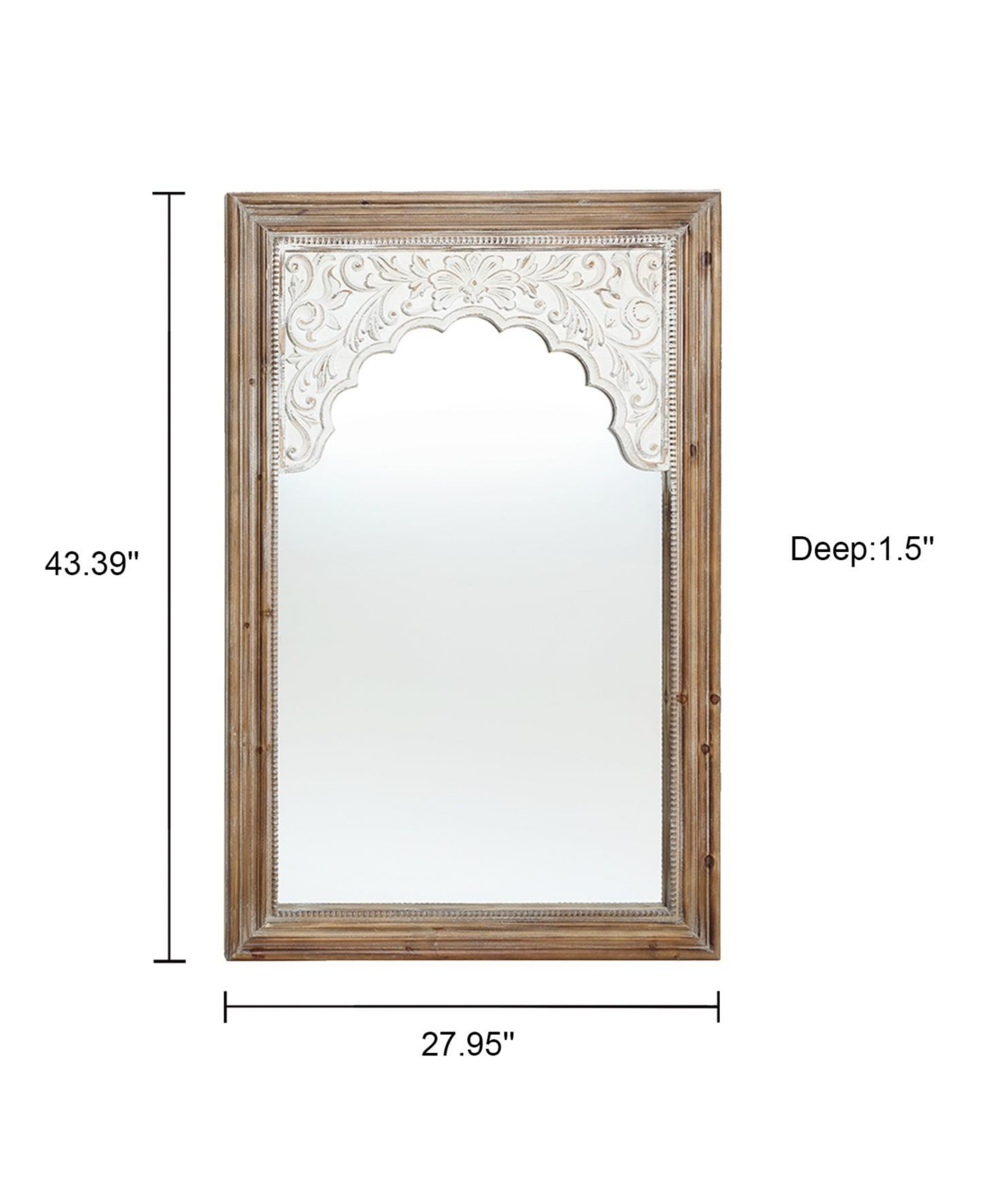 LuxenHome Wood Framed Rectangular Accent Wall Mirror