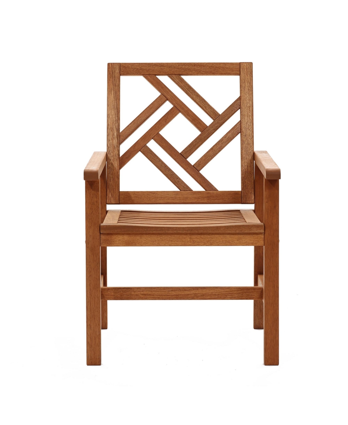 LuxenHome Carmel Solid Wood Outdoor Dining Chair, Set of 2