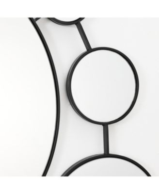 Circles Black Metal Frame Round Wall Mirror