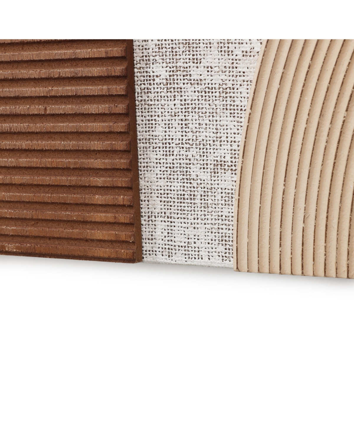 Luxenhome 2-pc Earth Tone Abstract Rectangular Wood Wall Decor Set In White,black,brown,beige