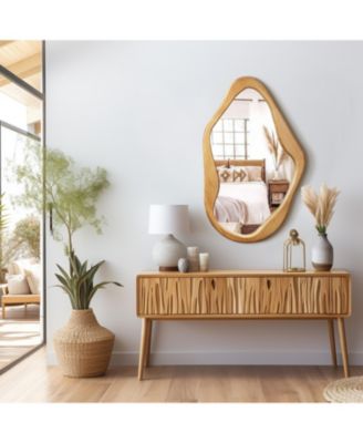 Freeform Pine Wood Frame Free Form Wall Mirror