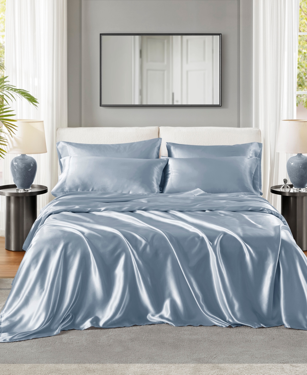 Madison Park Essentials Satin 4-pc. Sheet Set, Twin In Blue