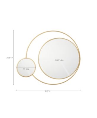 Orbit Modern Gold Metal Frame Round Wall Mirror