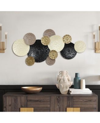 Multi-Color Coastal Abstract 47.25-Inch Wide Metal Wall Decor