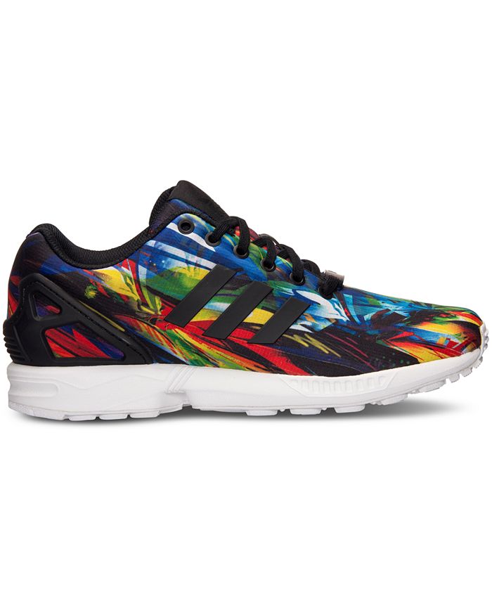 adidas Men's ZX Flux Print Running Sneakers from Finish Line - Macy's
