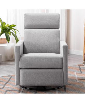 Plush Rocker Nursery Chair Glider Swivel Recliner for Comfortable Seating