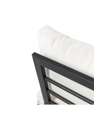 Streamdale Theo 2-Seater Acacia Wood And Iron Sofa With Water-Resistant Cushions