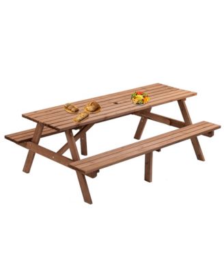 Streamdale 8-Person Picnic Table with Built-in Benches