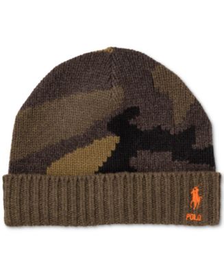 Camo stocking cap with continued bill