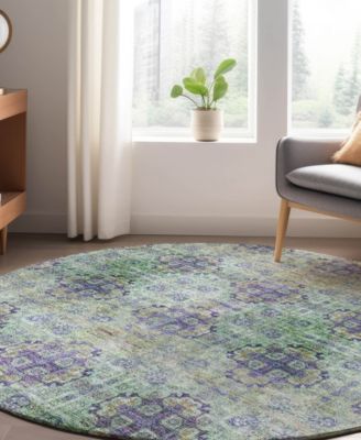 Trevi Washable TV16 8'x8' Round Area Rug