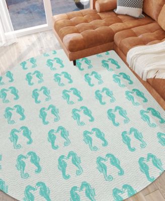 Seabreeze Washable SZ15 8'x8' Round Area Rug