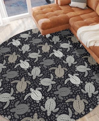 Seabreeze Washable SZ13 8'x8' Round Area Rug