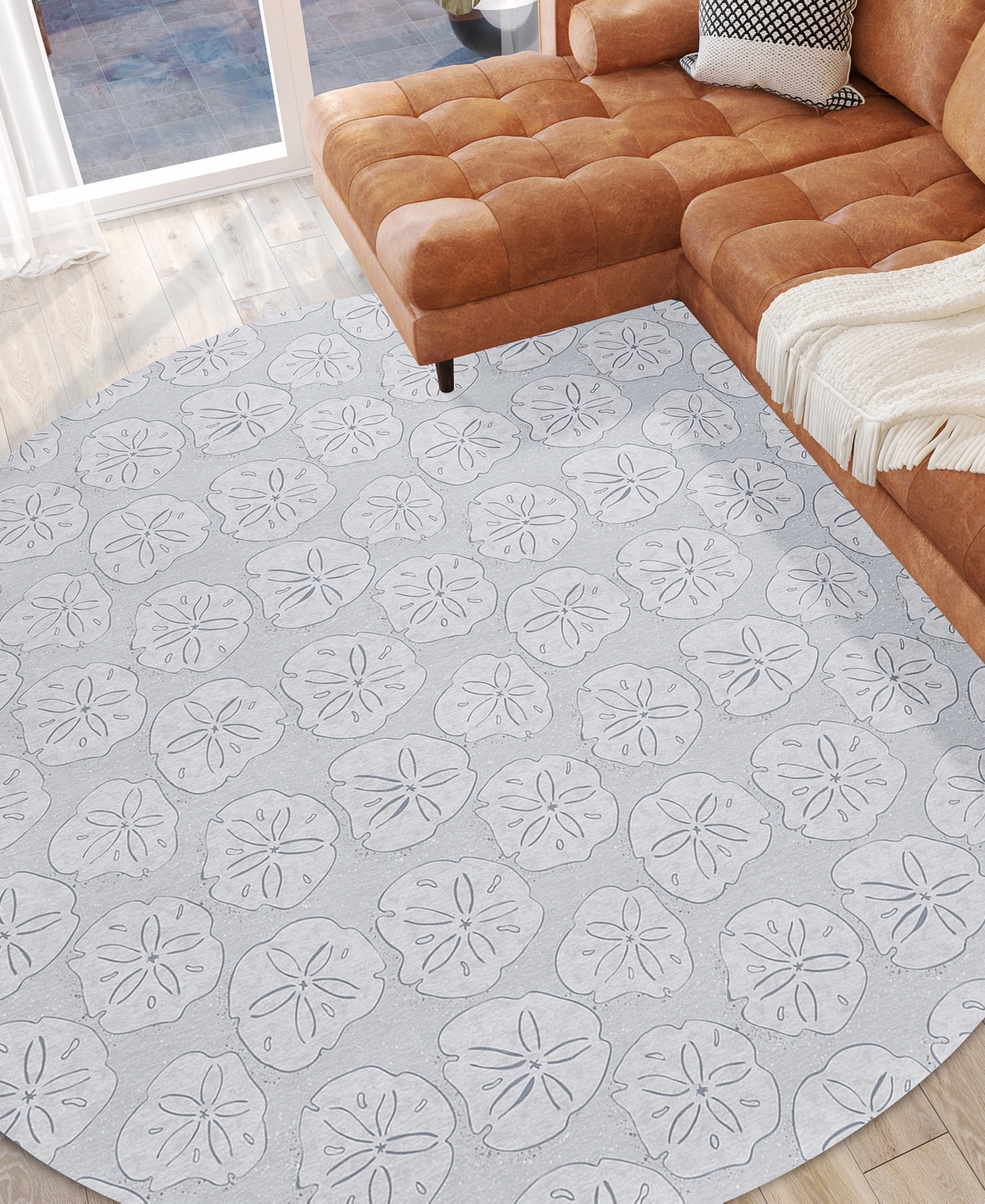 Dalyn Seabreeze Sz10 8'x8' Round Area Rug In Silver