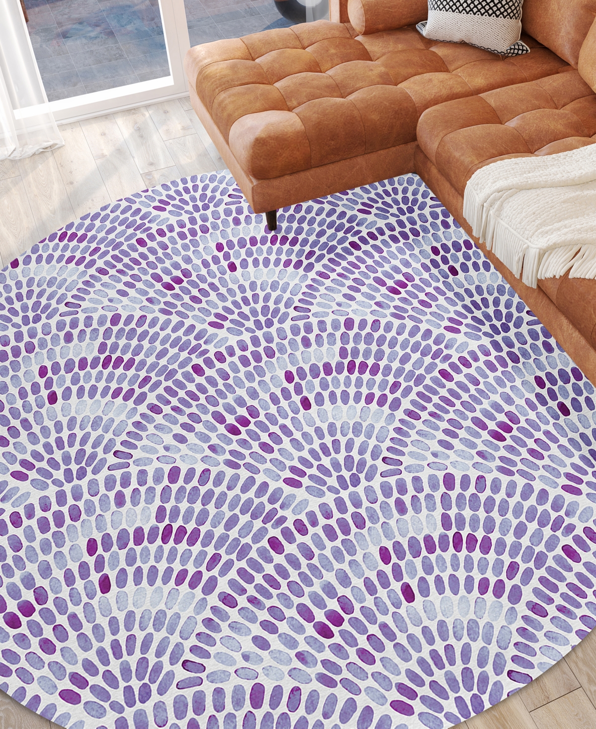 Dalyn Seabreeze Sz7 8'x8' Round Area Rug In Lavender