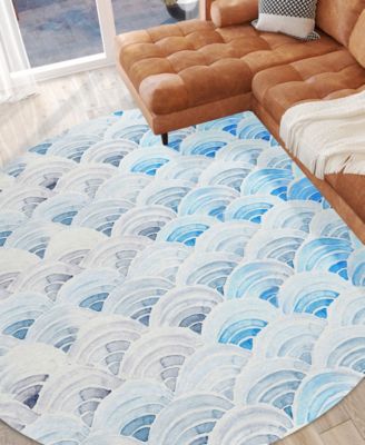 Seabreeze Washable SZ5 8'x8' Round Area Rug