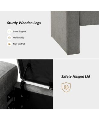 Casio Upholstered 55.1" Wide Storage Bench with Button-tufted Design